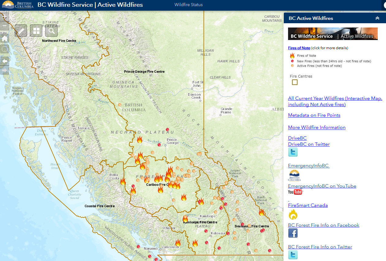 Wildfire Maps Maps Webmaps And Resources For Bcwildfire